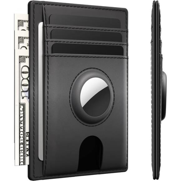 Slim Minimalist Airtag Card Wallet for Men, Front Pocket Premium Crazy - Picture 1 of 7